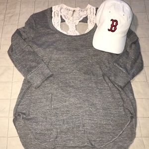 Chaser grey Midsleeve open back top